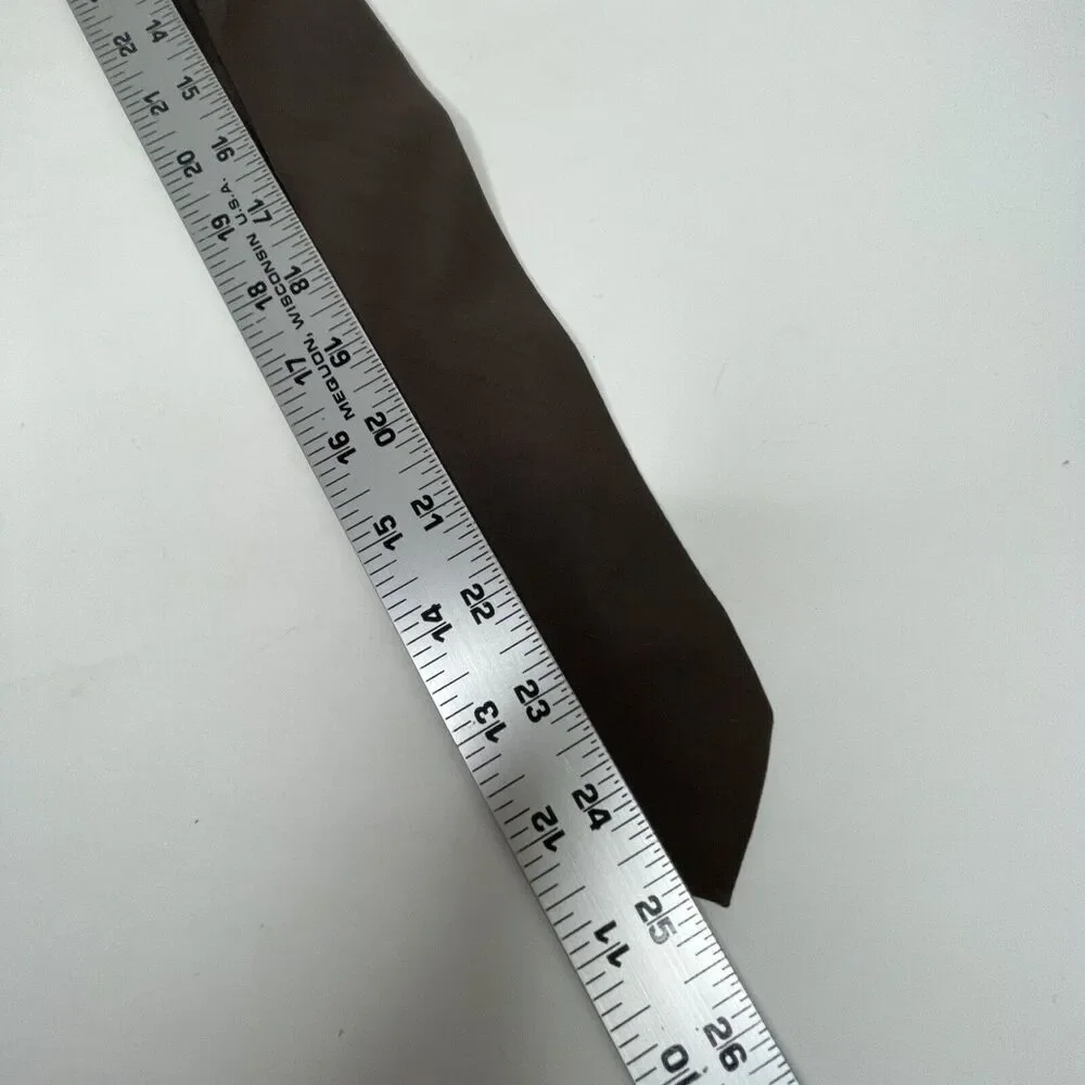 Vintage Tie Craft Texturized Polyester‎ Necktie Brown Slim Classic